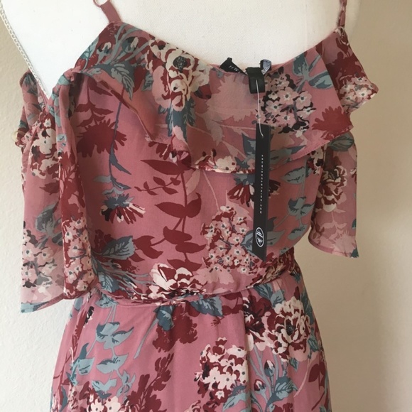 As U Wish Cold Shoulder Floral High Low Maxi Dress - Picture 7 of 7